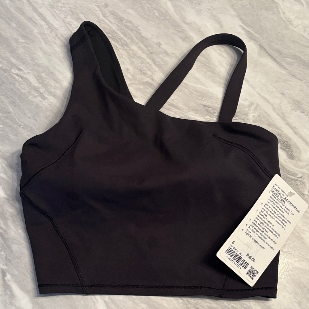 Size 6 Lululemon Everlux Asymmetrical tank Top